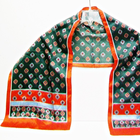 Morsley Scarf Pumpkin & Green - Picture 1 of 6